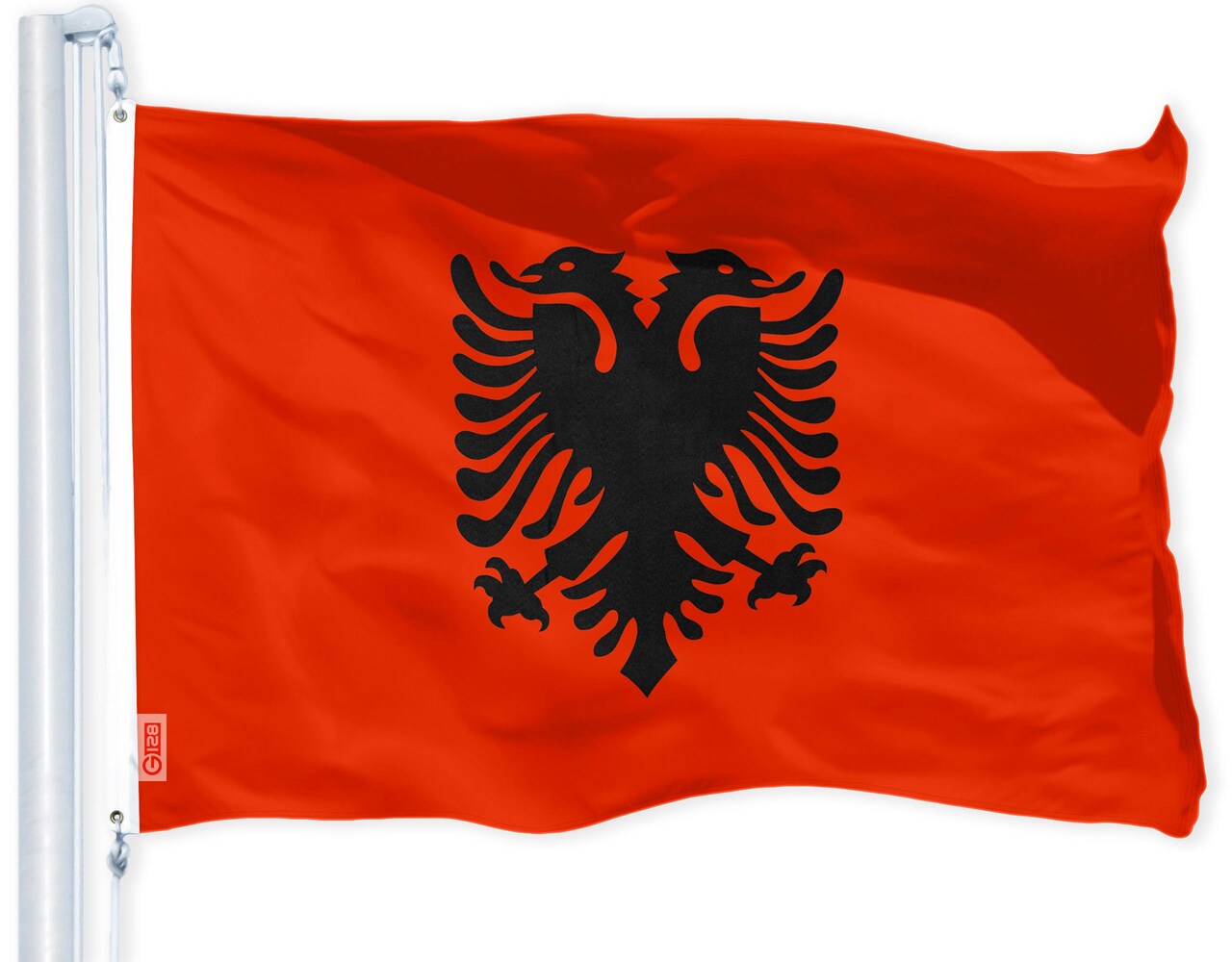 G128 Albania (Albanian) Flag | 3x5 feet | Printed 150D Indoor/Outdoor, Vibrant Colors, Brass Grommets, Quality Polyester, Much Thicker More Durable Than 100D 75D Polyester